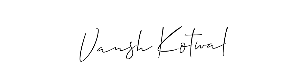 Create a beautiful signature design for name Vansh Kotwal. With this signature (Allison_Script) fonts, you can make a handwritten signature for free. Vansh Kotwal signature style 2 images and pictures png