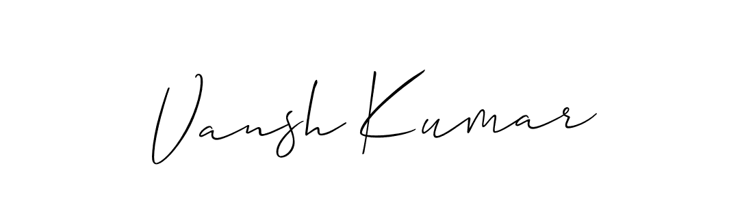 Create a beautiful signature design for name Vansh Kumar. With this signature (Allison_Script) fonts, you can make a handwritten signature for free. Vansh Kumar signature style 2 images and pictures png