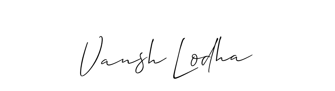 if you are searching for the best signature style for your name Vansh Lodha. so please give up your signature search. here we have designed multiple signature styles  using Allison_Script. Vansh Lodha signature style 2 images and pictures png
