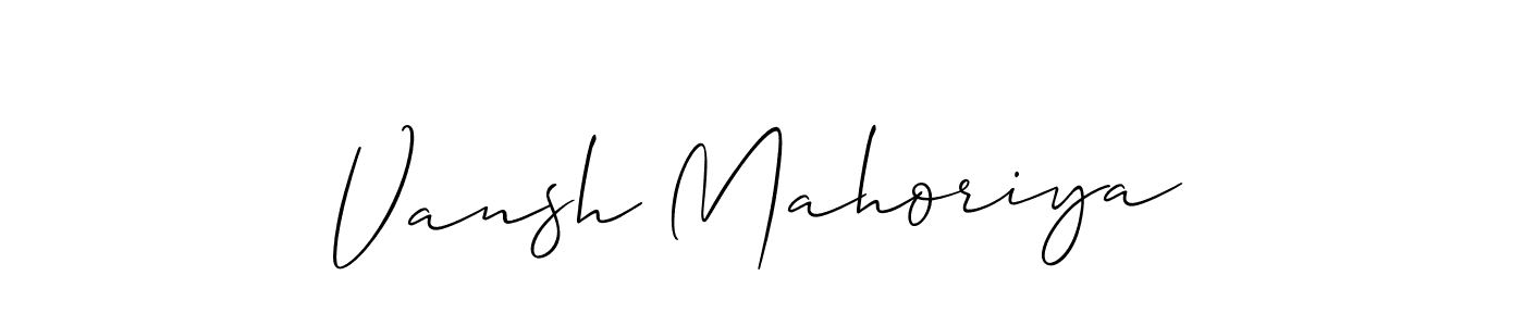 Vansh Mahoriya stylish signature style. Best Handwritten Sign (Allison_Script) for my name. Handwritten Signature Collection Ideas for my name Vansh Mahoriya. Vansh Mahoriya signature style 2 images and pictures png