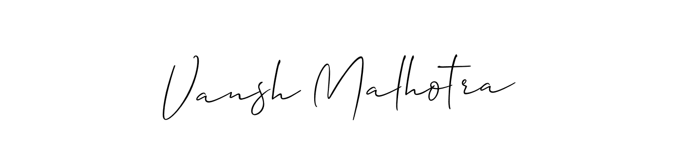 Design your own signature with our free online signature maker. With this signature software, you can create a handwritten (Allison_Script) signature for name Vansh Malhotra. Vansh Malhotra signature style 2 images and pictures png