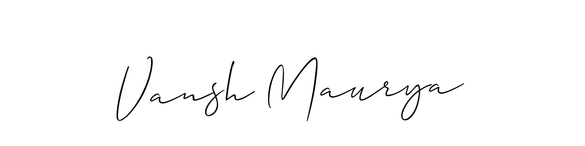 Make a beautiful signature design for name Vansh Maurya. With this signature (Allison_Script) style, you can create a handwritten signature for free. Vansh Maurya signature style 2 images and pictures png