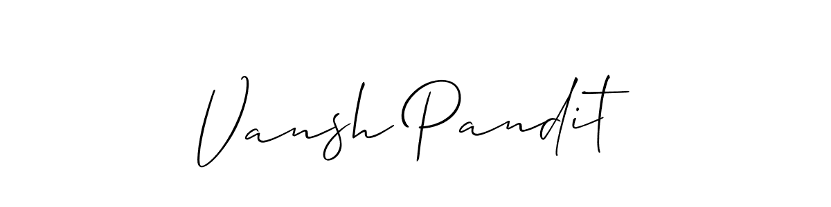 Create a beautiful signature design for name Vansh Pandit. With this signature (Allison_Script) fonts, you can make a handwritten signature for free. Vansh Pandit signature style 2 images and pictures png