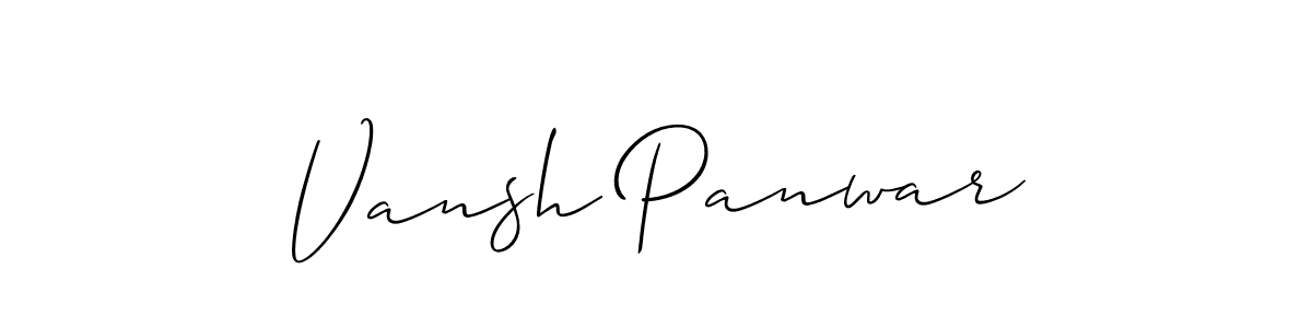 Similarly Allison_Script is the best handwritten signature design. Signature creator online .You can use it as an online autograph creator for name Vansh Panwar. Vansh Panwar signature style 2 images and pictures png
