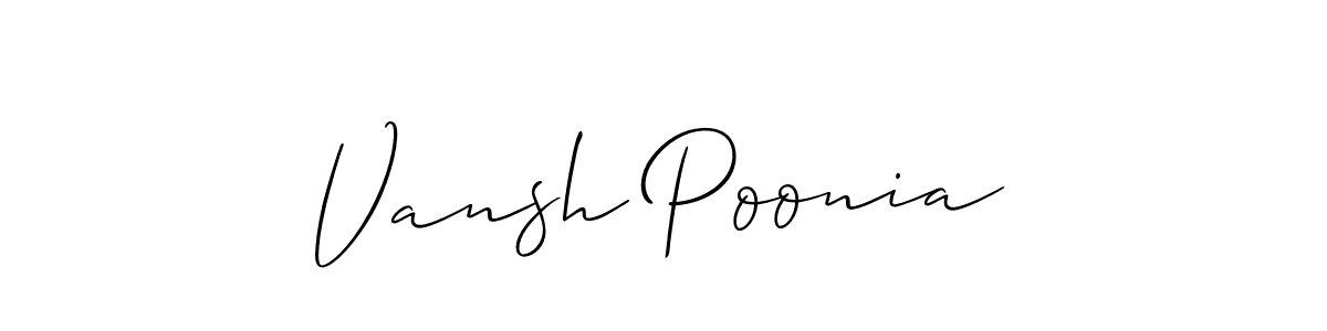 How to make Vansh Poonia signature? Allison_Script is a professional autograph style. Create handwritten signature for Vansh Poonia name. Vansh Poonia signature style 2 images and pictures png