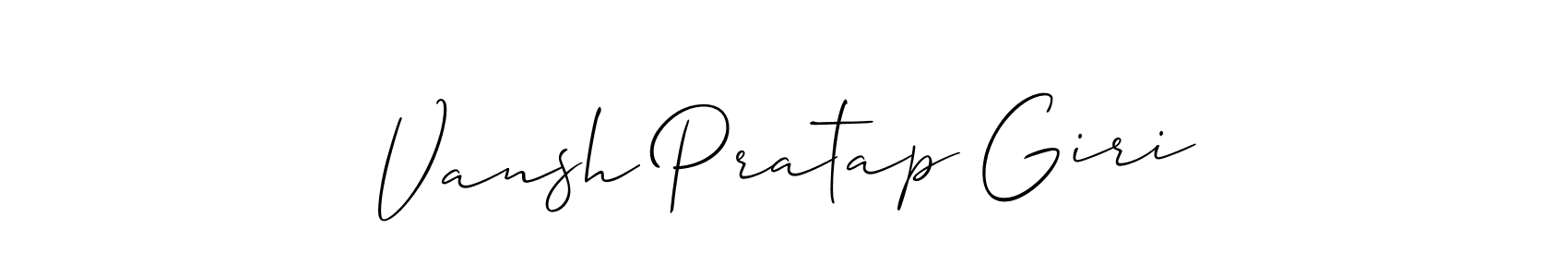 Allison_Script is a professional signature style that is perfect for those who want to add a touch of class to their signature. It is also a great choice for those who want to make their signature more unique. Get Vansh Pratap Giri name to fancy signature for free. Vansh Pratap Giri signature style 2 images and pictures png