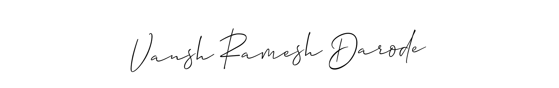 Create a beautiful signature design for name Vansh Ramesh Darode. With this signature (Allison_Script) fonts, you can make a handwritten signature for free. Vansh Ramesh Darode signature style 2 images and pictures png