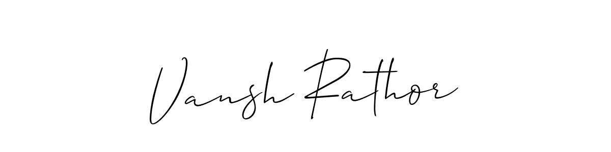 Vansh Rathor stylish signature style. Best Handwritten Sign (Allison_Script) for my name. Handwritten Signature Collection Ideas for my name Vansh Rathor. Vansh Rathor signature style 2 images and pictures png