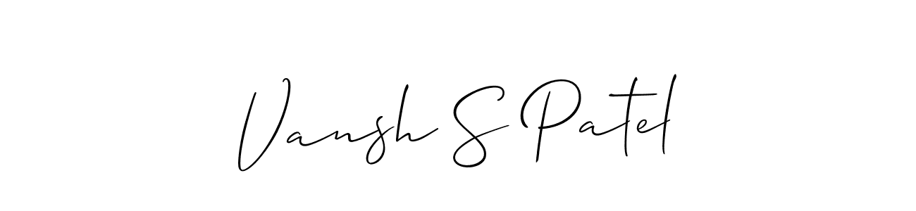 How to Draw Vansh S Patel signature style? Allison_Script is a latest design signature styles for name Vansh S Patel. Vansh S Patel signature style 2 images and pictures png