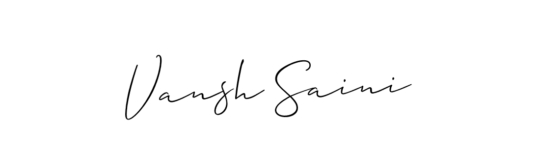 Allison_Script is a professional signature style that is perfect for those who want to add a touch of class to their signature. It is also a great choice for those who want to make their signature more unique. Get Vansh Saini name to fancy signature for free. Vansh Saini signature style 2 images and pictures png