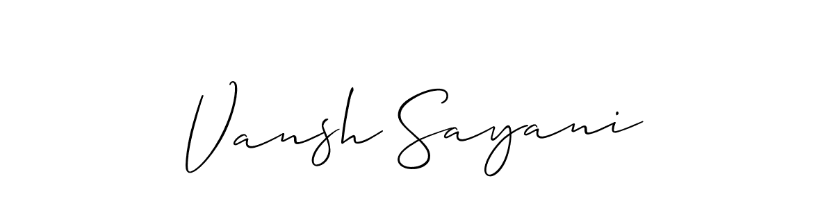 Also You can easily find your signature by using the search form. We will create Vansh Sayani name handwritten signature images for you free of cost using Allison_Script sign style. Vansh Sayani signature style 2 images and pictures png