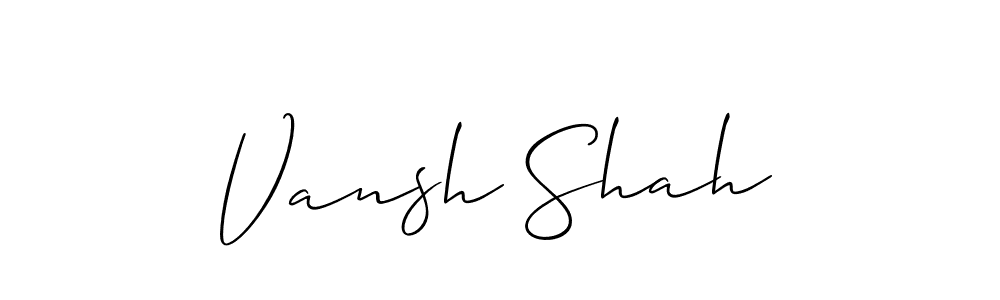 Vansh Shah stylish signature style. Best Handwritten Sign (Allison_Script) for my name. Handwritten Signature Collection Ideas for my name Vansh Shah. Vansh Shah signature style 2 images and pictures png