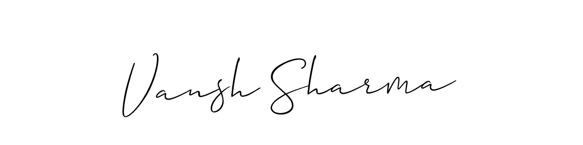 Vansh Sharma stylish signature style. Best Handwritten Sign (Allison_Script) for my name. Handwritten Signature Collection Ideas for my name Vansh Sharma. Vansh Sharma signature style 2 images and pictures png