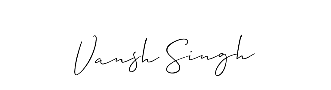 The best way (Allison_Script) to make a short signature is to pick only two or three words in your name. The name Vansh Singh include a total of six letters. For converting this name. Vansh Singh signature style 2 images and pictures png
