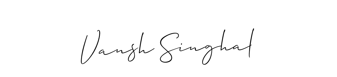 Use a signature maker to create a handwritten signature online. With this signature software, you can design (Allison_Script) your own signature for name Vansh Singhal. Vansh Singhal signature style 2 images and pictures png