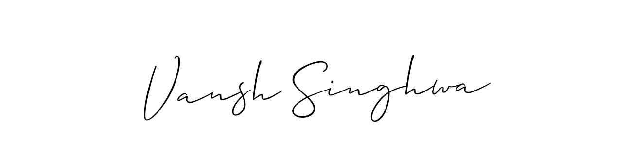 How to make Vansh Singhwa name signature. Use Allison_Script style for creating short signs online. This is the latest handwritten sign. Vansh Singhwa signature style 2 images and pictures png