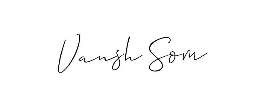 Vansh Som stylish signature style. Best Handwritten Sign (Allison_Script) for my name. Handwritten Signature Collection Ideas for my name Vansh Som. Vansh Som signature style 2 images and pictures png