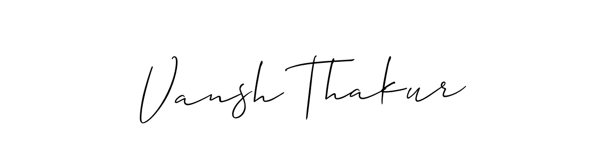 Use a signature maker to create a handwritten signature online. With this signature software, you can design (Allison_Script) your own signature for name Vansh Thakur. Vansh Thakur signature style 2 images and pictures png