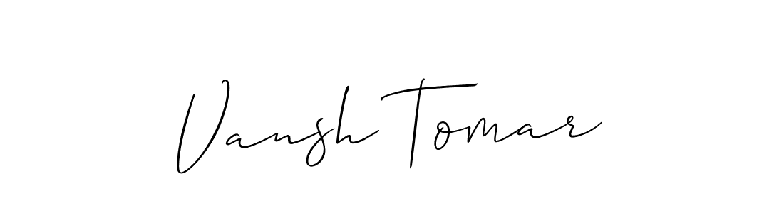 Make a beautiful signature design for name Vansh Tomar. With this signature (Allison_Script) style, you can create a handwritten signature for free. Vansh Tomar signature style 2 images and pictures png