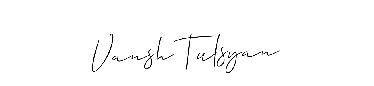Also we have Vansh Tulsyan name is the best signature style. Create professional handwritten signature collection using Allison_Script autograph style. Vansh Tulsyan signature style 2 images and pictures png