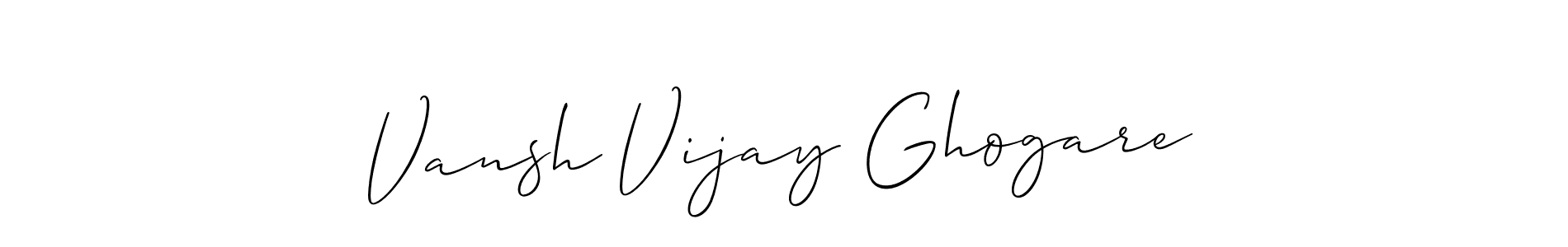 How to make Vansh Vijay Ghogare signature? Allison_Script is a professional autograph style. Create handwritten signature for Vansh Vijay Ghogare name. Vansh Vijay Ghogare signature style 2 images and pictures png