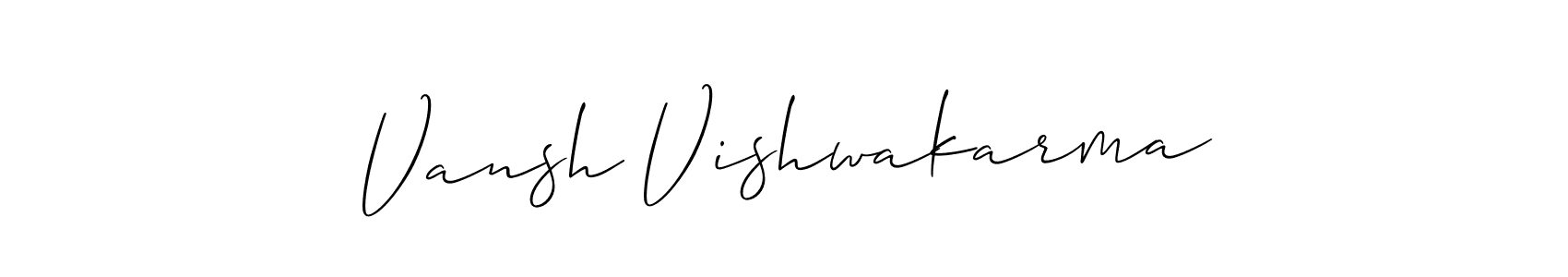 Make a beautiful signature design for name Vansh Vishwakarma. With this signature (Allison_Script) style, you can create a handwritten signature for free. Vansh Vishwakarma signature style 2 images and pictures png