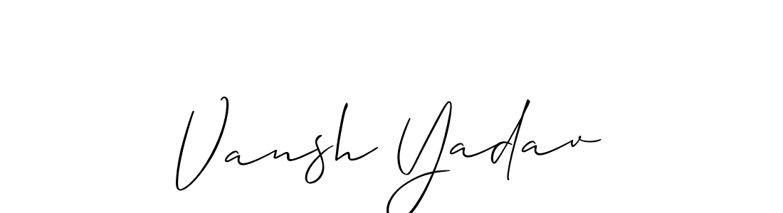 Vansh Yadav stylish signature style. Best Handwritten Sign (Allison_Script) for my name. Handwritten Signature Collection Ideas for my name Vansh Yadav. Vansh Yadav signature style 2 images and pictures png