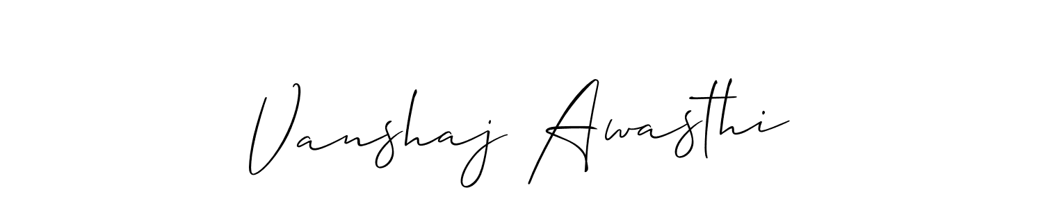 Design your own signature with our free online signature maker. With this signature software, you can create a handwritten (Allison_Script) signature for name Vanshaj Awasthi. Vanshaj Awasthi signature style 2 images and pictures png