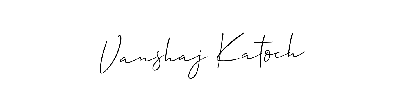 Use a signature maker to create a handwritten signature online. With this signature software, you can design (Allison_Script) your own signature for name Vanshaj Katoch. Vanshaj Katoch signature style 2 images and pictures png