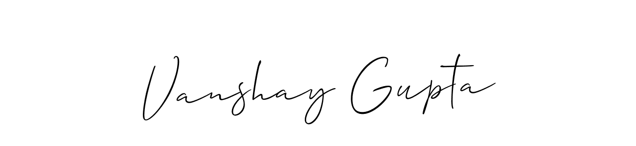 Vanshay Gupta stylish signature style. Best Handwritten Sign (Allison_Script) for my name. Handwritten Signature Collection Ideas for my name Vanshay Gupta. Vanshay Gupta signature style 2 images and pictures png