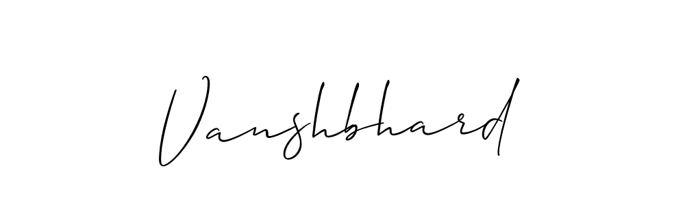 Allison_Script is a professional signature style that is perfect for those who want to add a touch of class to their signature. It is also a great choice for those who want to make their signature more unique. Get Vanshbhard name to fancy signature for free. Vanshbhard signature style 2 images and pictures png