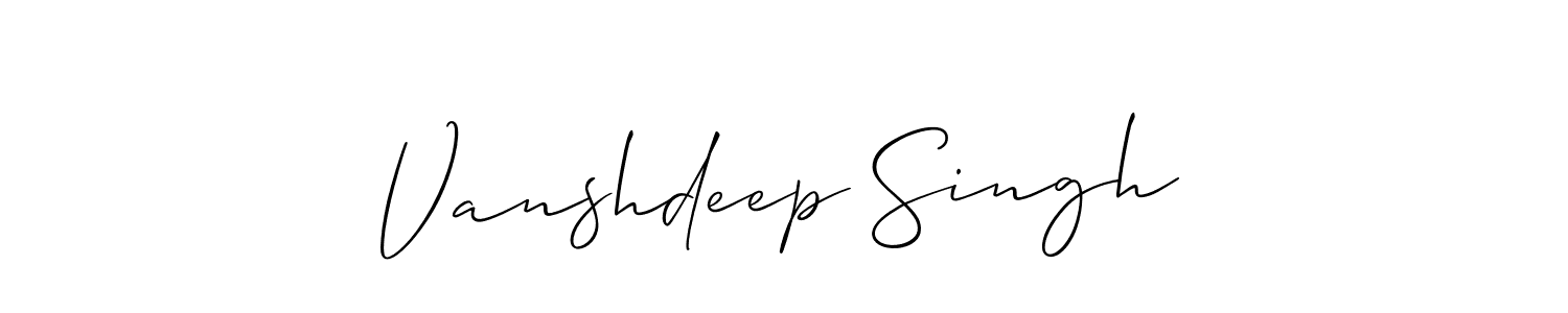 How to make Vanshdeep Singh signature? Allison_Script is a professional autograph style. Create handwritten signature for Vanshdeep Singh name. Vanshdeep Singh signature style 2 images and pictures png