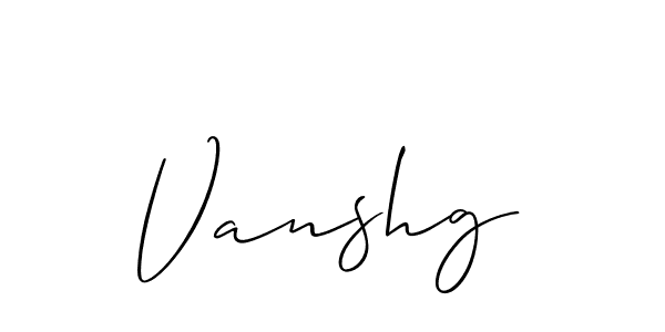 Make a beautiful signature design for name Vanshg. With this signature (Allison_Script) style, you can create a handwritten signature for free. Vanshg signature style 2 images and pictures png