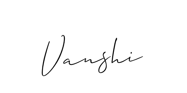 Vanshi stylish signature style. Best Handwritten Sign (Allison_Script) for my name. Handwritten Signature Collection Ideas for my name Vanshi. Vanshi signature style 2 images and pictures png