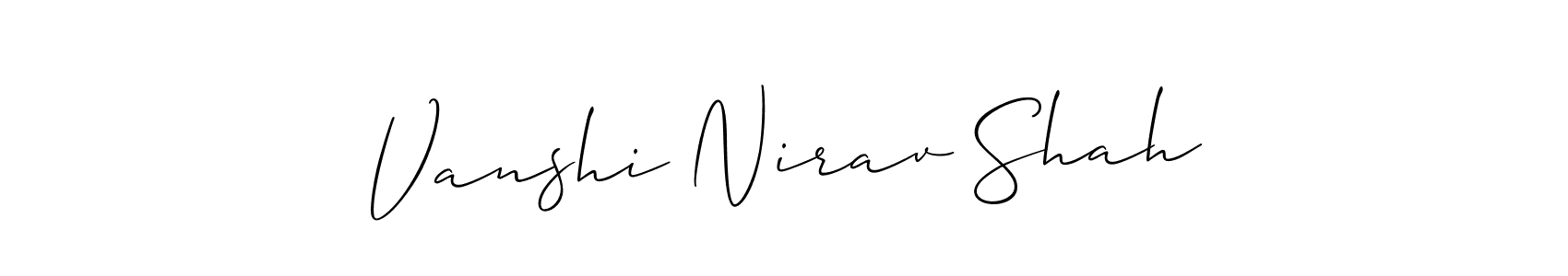 This is the best signature style for the Vanshi Nirav Shah name. Also you like these signature font (Allison_Script). Mix name signature. Vanshi Nirav Shah signature style 2 images and pictures png