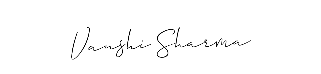Also You can easily find your signature by using the search form. We will create Vanshi Sharma name handwritten signature images for you free of cost using Allison_Script sign style. Vanshi Sharma signature style 2 images and pictures png