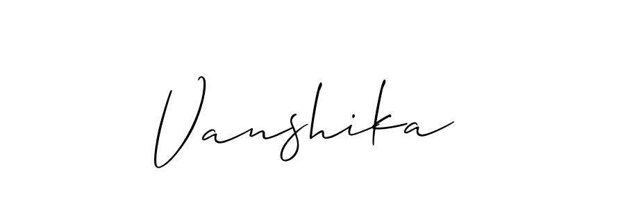 Make a beautiful signature design for name Vanshika . With this signature (Allison_Script) style, you can create a handwritten signature for free. Vanshika  signature style 2 images and pictures png