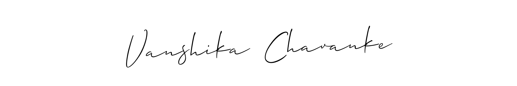 Also we have Vanshika  Chavanke name is the best signature style. Create professional handwritten signature collection using Allison_Script autograph style. Vanshika  Chavanke signature style 2 images and pictures png