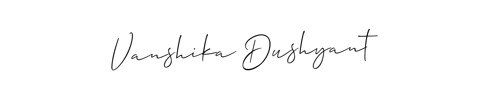 You can use this online signature creator to create a handwritten signature for the name Vanshika Dushyant. This is the best online autograph maker. Vanshika Dushyant signature style 2 images and pictures png