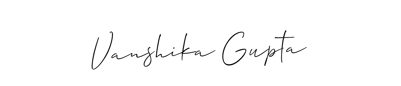 if you are searching for the best signature style for your name Vanshika Gupta. so please give up your signature search. here we have designed multiple signature styles  using Allison_Script. Vanshika Gupta signature style 2 images and pictures png