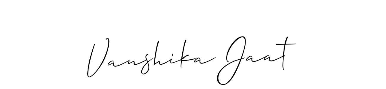 How to Draw Vanshika Jaat signature style? Allison_Script is a latest design signature styles for name Vanshika Jaat. Vanshika Jaat signature style 2 images and pictures png