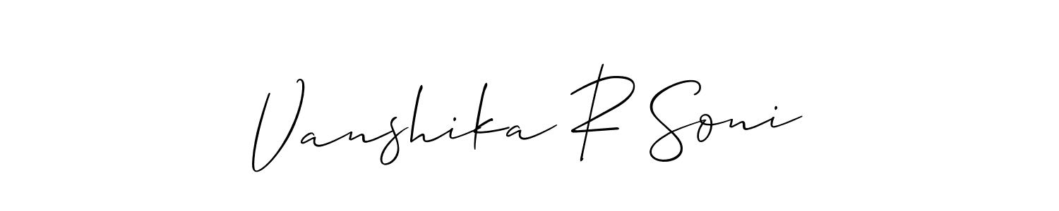 Once you've used our free online signature maker to create your best signature Allison_Script style, it's time to enjoy all of the benefits that Vanshika R Soni name signing documents. Vanshika R Soni signature style 2 images and pictures png