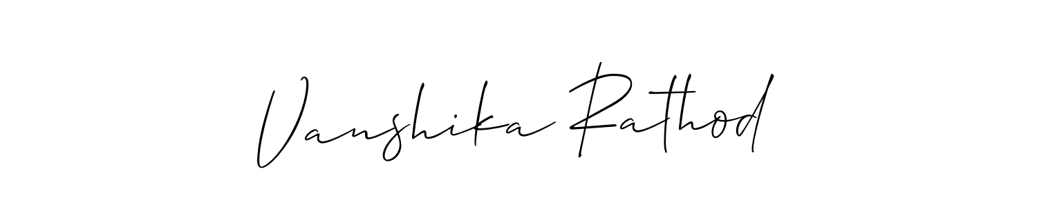 How to make Vanshika Rathod signature? Allison_Script is a professional autograph style. Create handwritten signature for Vanshika Rathod name. Vanshika Rathod signature style 2 images and pictures png