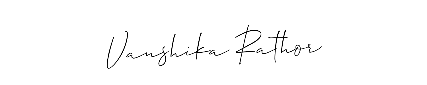 Design your own signature with our free online signature maker. With this signature software, you can create a handwritten (Allison_Script) signature for name Vanshika Rathor. Vanshika Rathor signature style 2 images and pictures png