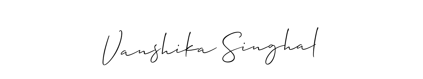 How to Draw Vanshika Singhal signature style? Allison_Script is a latest design signature styles for name Vanshika Singhal. Vanshika Singhal signature style 2 images and pictures png