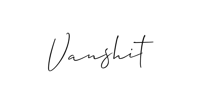 Make a beautiful signature design for name Vanshit. With this signature (Allison_Script) style, you can create a handwritten signature for free. Vanshit signature style 2 images and pictures png