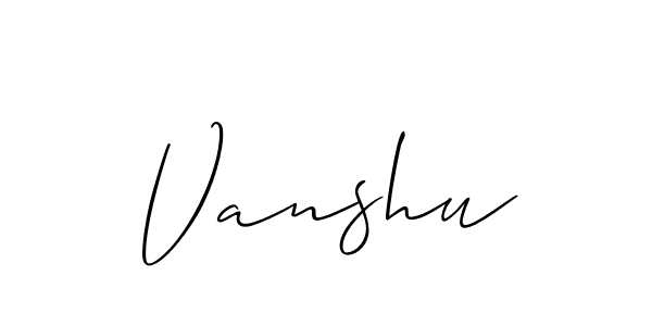 Vanshu stylish signature style. Best Handwritten Sign (Allison_Script) for my name. Handwritten Signature Collection Ideas for my name Vanshu. Vanshu signature style 2 images and pictures png