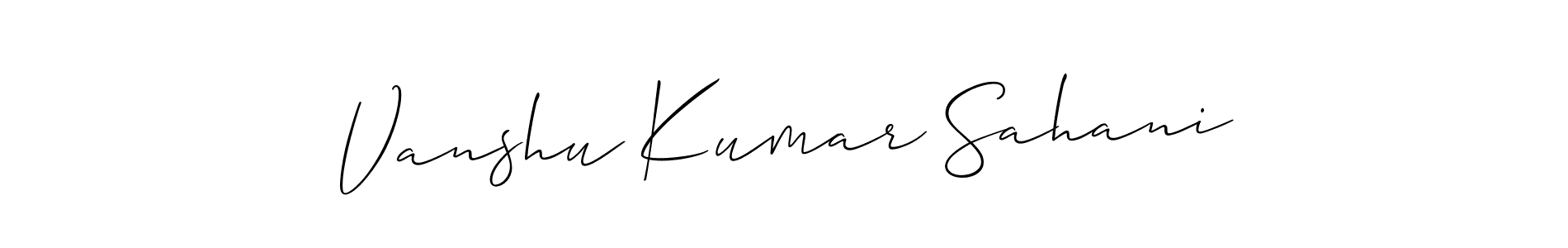 Also You can easily find your signature by using the search form. We will create Vanshu Kumar Sahani name handwritten signature images for you free of cost using Allison_Script sign style. Vanshu Kumar Sahani signature style 2 images and pictures png