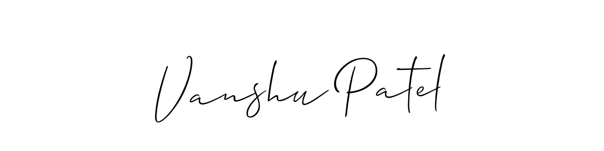 This is the best signature style for the Vanshu Patel name. Also you like these signature font (Allison_Script). Mix name signature. Vanshu Patel signature style 2 images and pictures png
