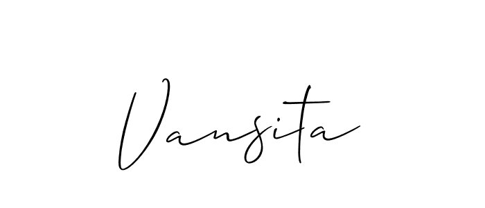 Similarly Allison_Script is the best handwritten signature design. Signature creator online .You can use it as an online autograph creator for name Vansita. Vansita signature style 2 images and pictures png